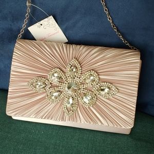 Satin Champagne Clutch